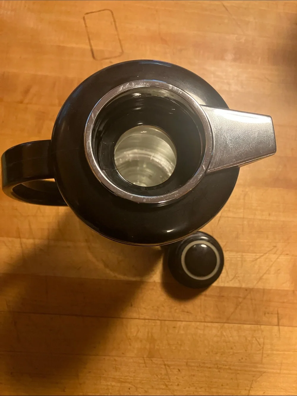 Stainless Steel Thermal Insulated Carafe - Black Handle & Lid